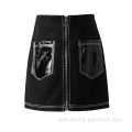 Bright Line Decorative Half-length Skirt High Waist Skirt